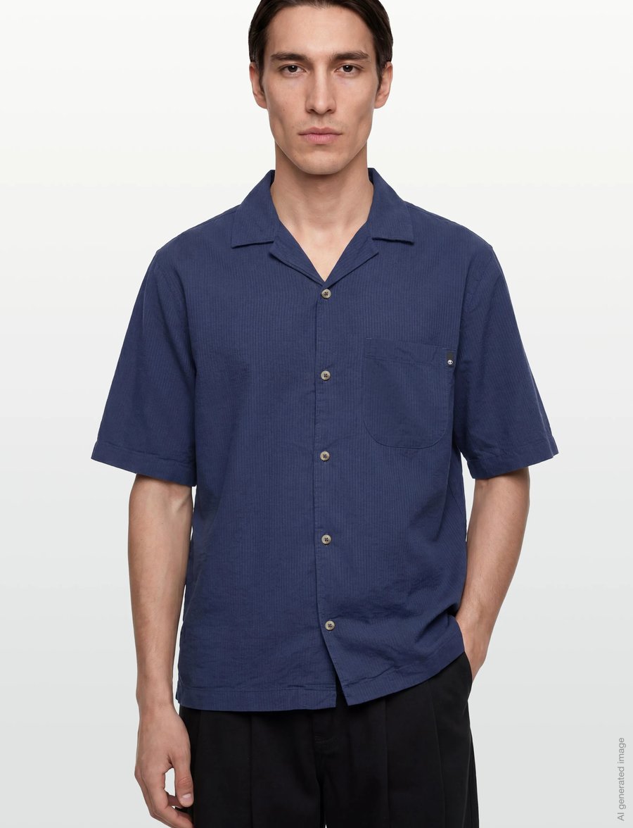 Timberland - SS Seersucker Resort Shirt OCEANA YD - casual overhemden - dark blue - 3