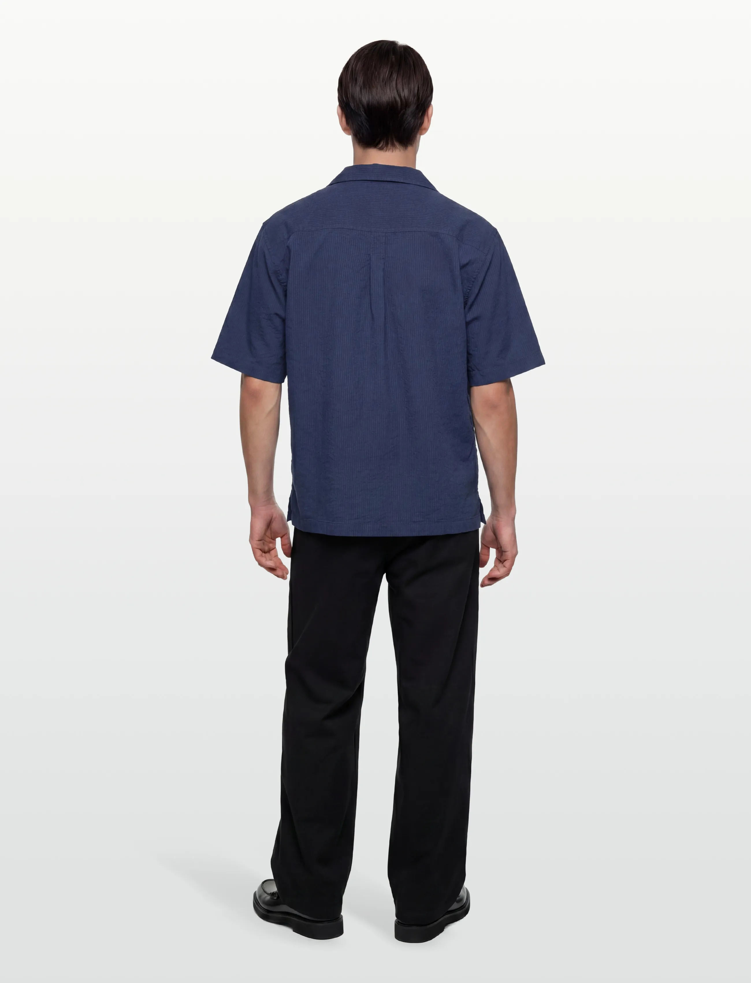 Timberland - SS Seersucker Resort Shirt OCEANA YD - vabaajasärgid - dark blue - 4