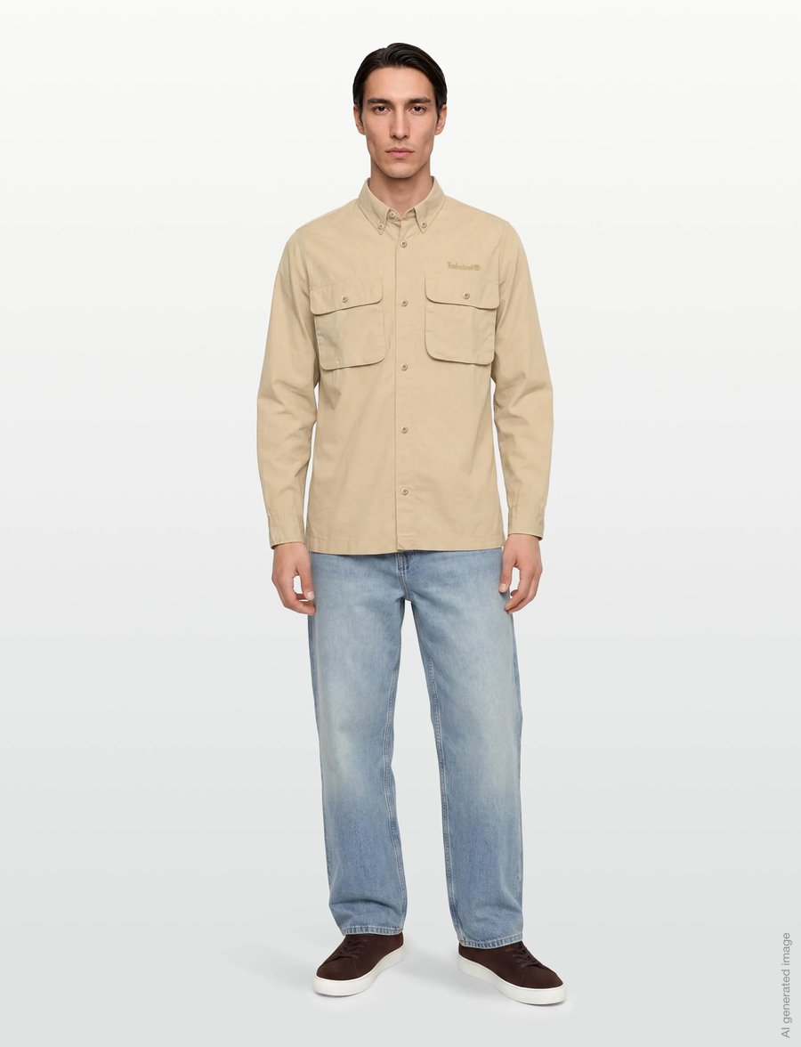 Timberland - LS Utility Overshirt SAFARI - frühlingsjacken - medium beige - 0