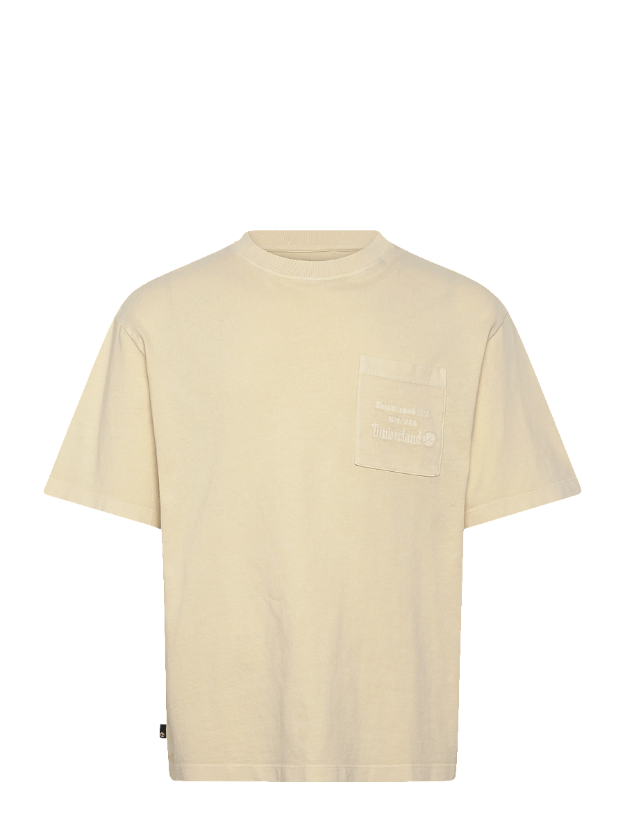Timberland - GD Heavyweight Chest Pocket Tee PUTTY - lühikeste varrukatega t-särgid - light beige - 1