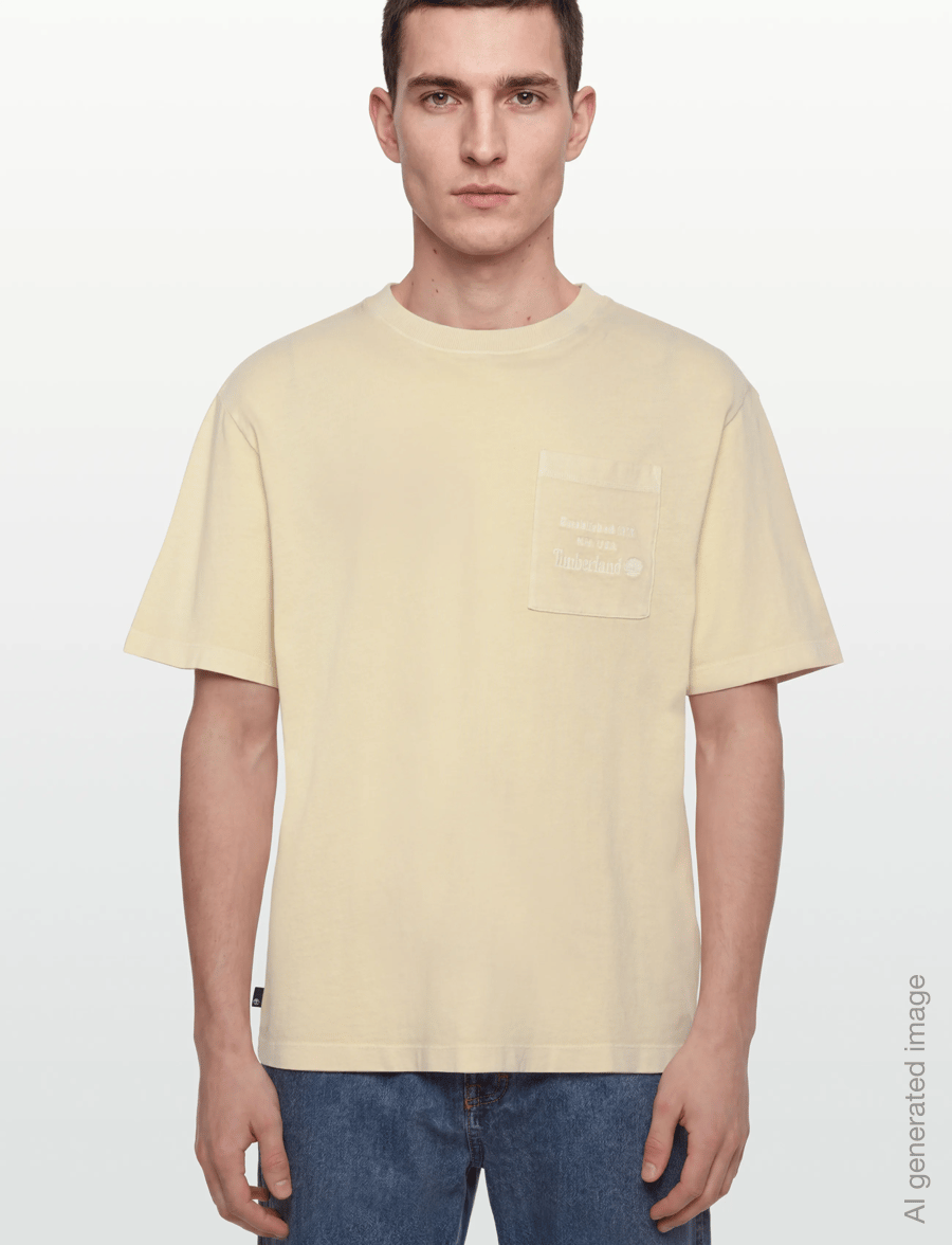 Timberland - GD Heavyweight Chest Pocket Tee PUTTY - lühikeste varrukatega t-särgid - light beige - 3