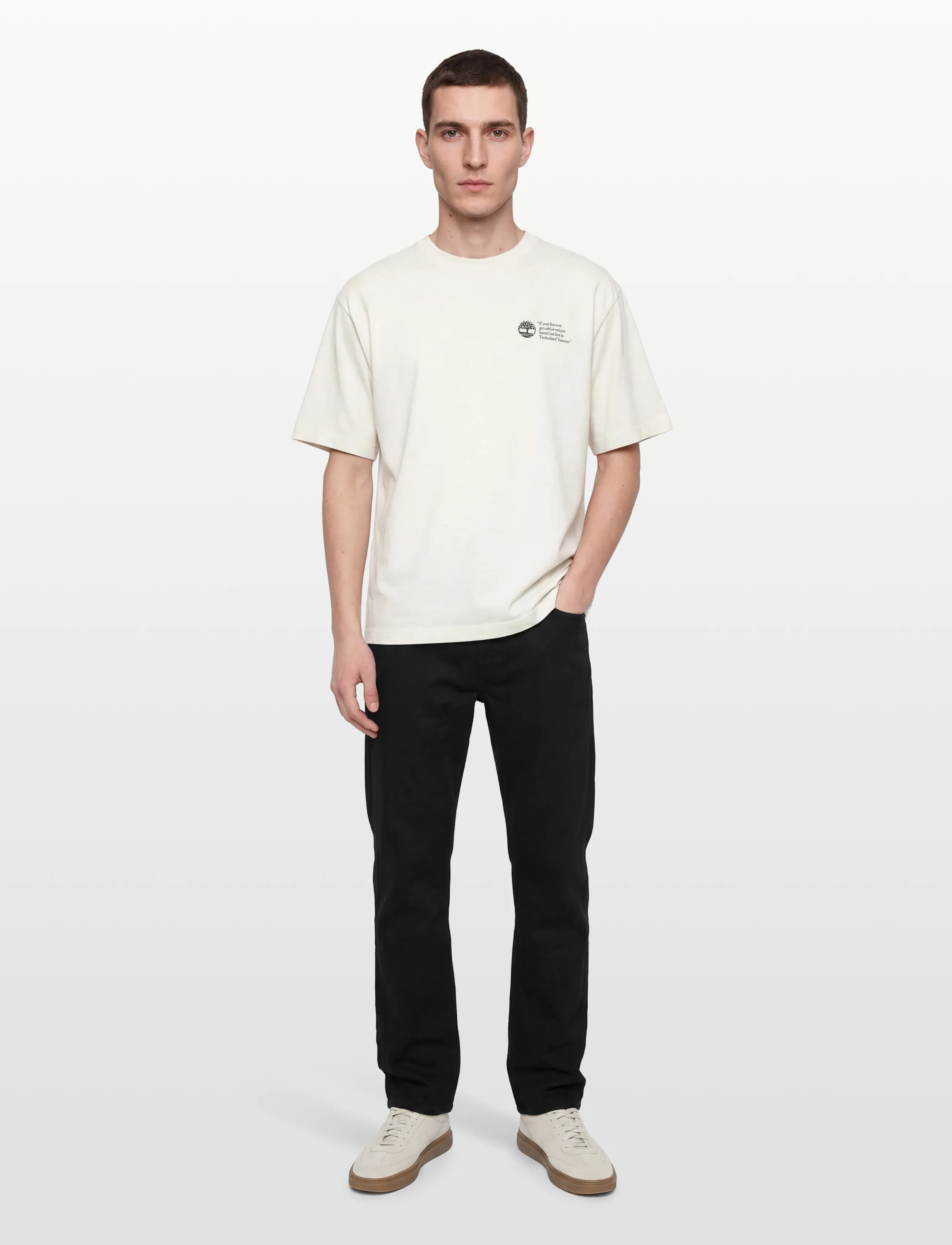 Timberland "Archive Boot" Tee Vintage White, S, Cream, T-Shirts > Kortærmede, Herre