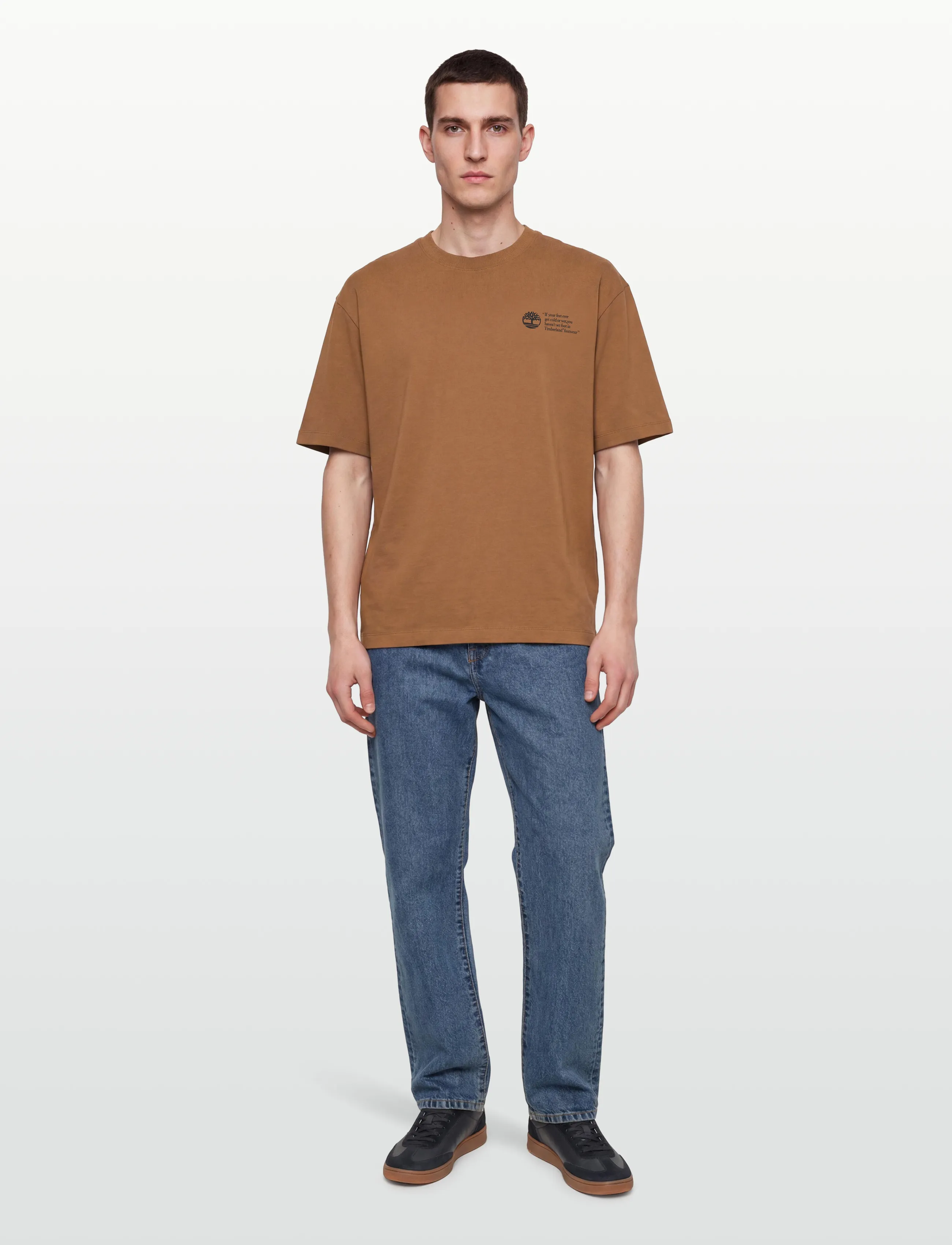 Timberland "Archive Boot" Tee Dark Wheat Boot, S, Brown, T-Shirts > Kortærmede, Herre