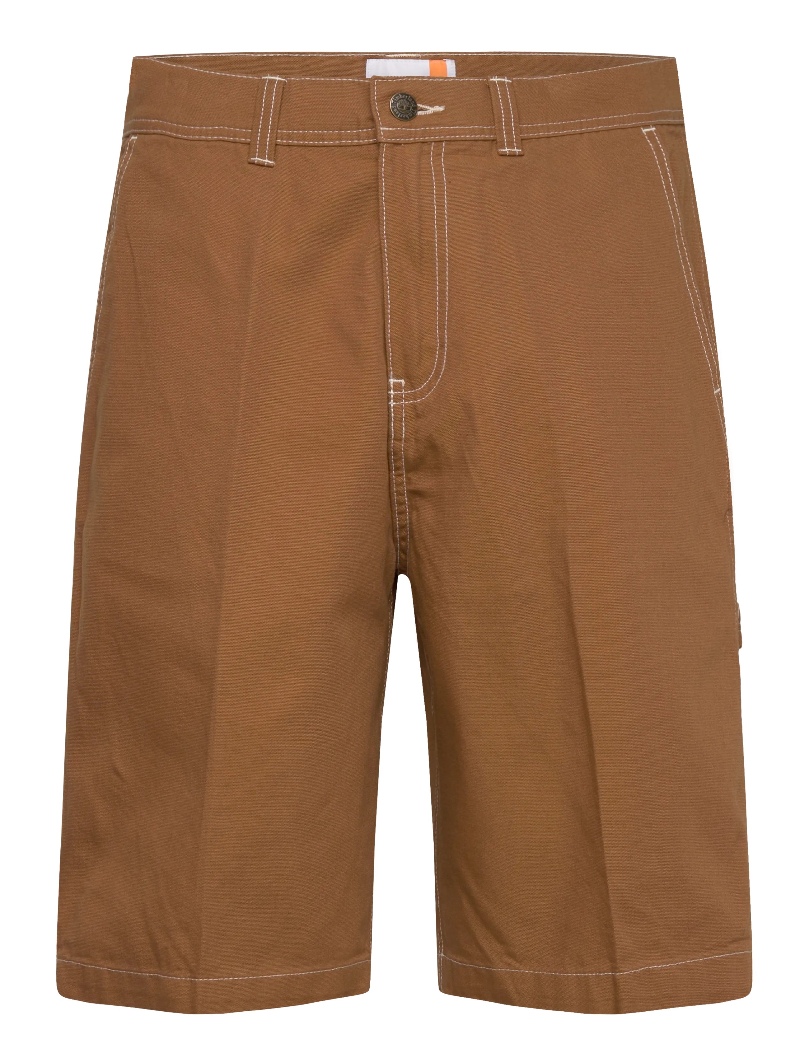 Timberland Washed Duck Canvas Carpenter Short DARK WHEAT BOOT - Kläder - DARK BROWN / white