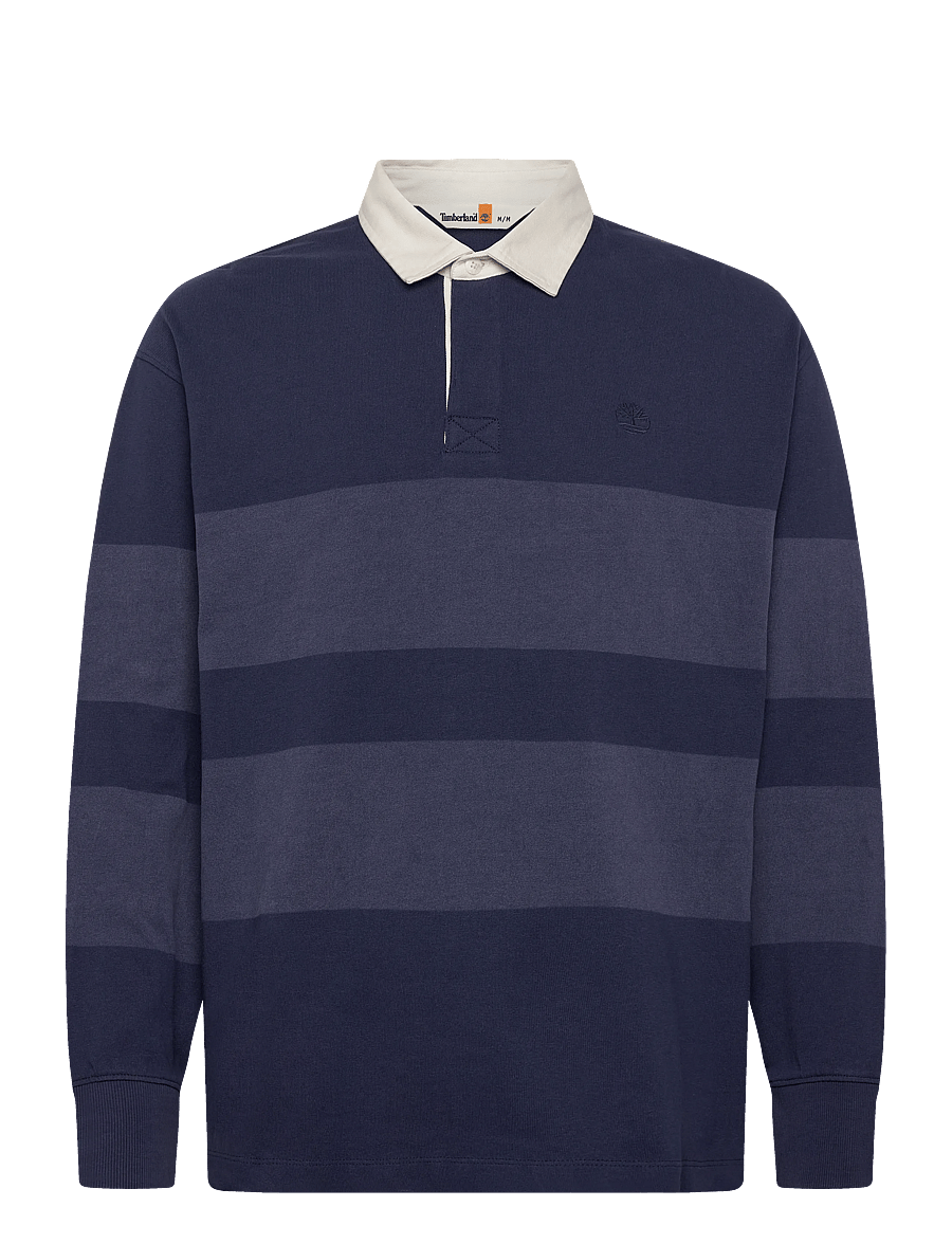 Timberland - LS Striped Rugby Polo PEACOAT - polo marškinėliai ilgomis rankovėmis - navy - 0