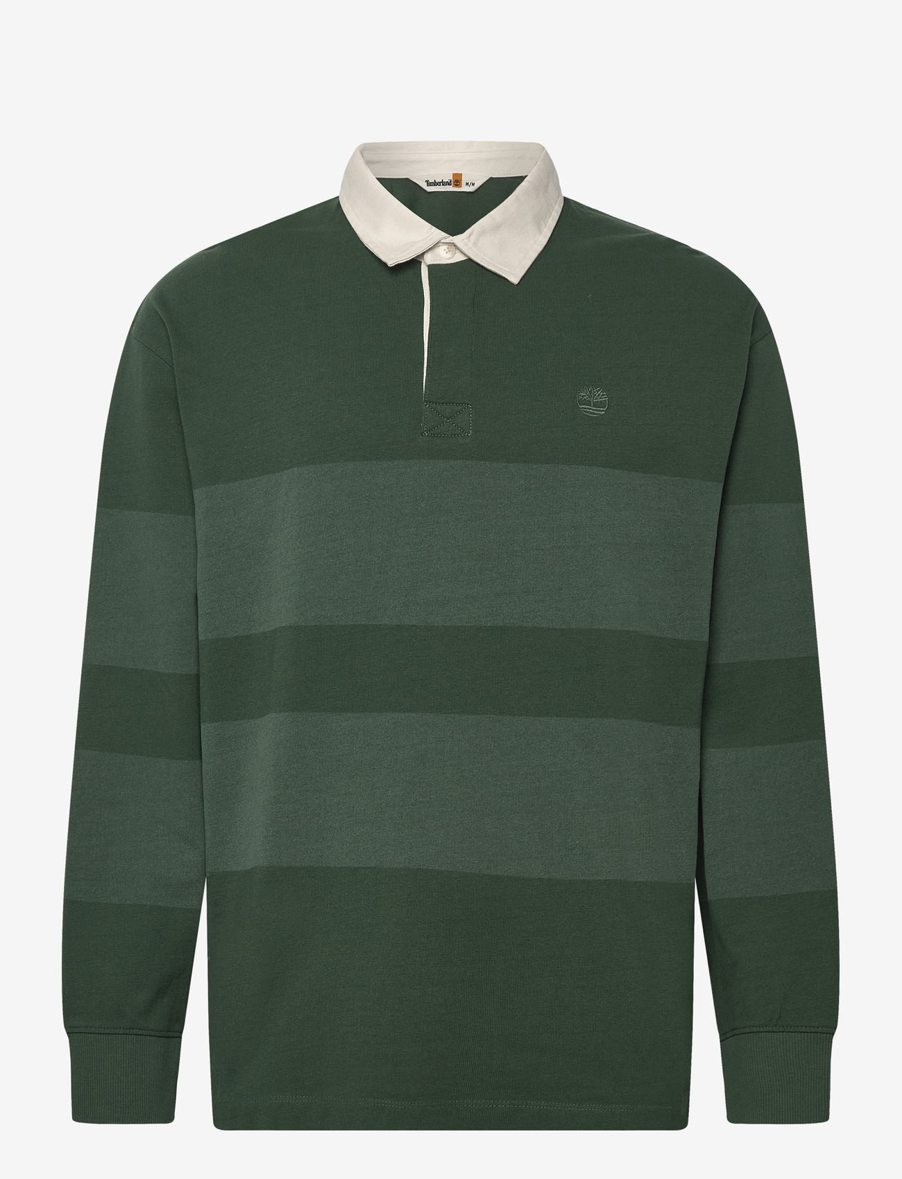 Timberland - LS Striped Rugby Polo PINENEEDLE - pikkade varrukatega polod - dark green - 0