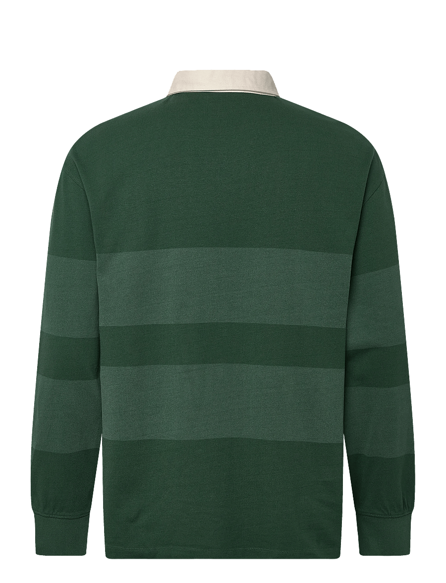 Timberland - LS Striped Rugby Polo PINENEEDLE - pikkade varrukatega polod - dark green - 1