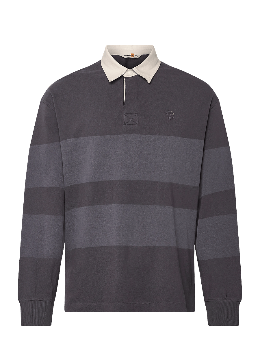 Timberland - LS Striped Rugby Polo BLACKENED PEARL - langärmelig - dark grey - 0
