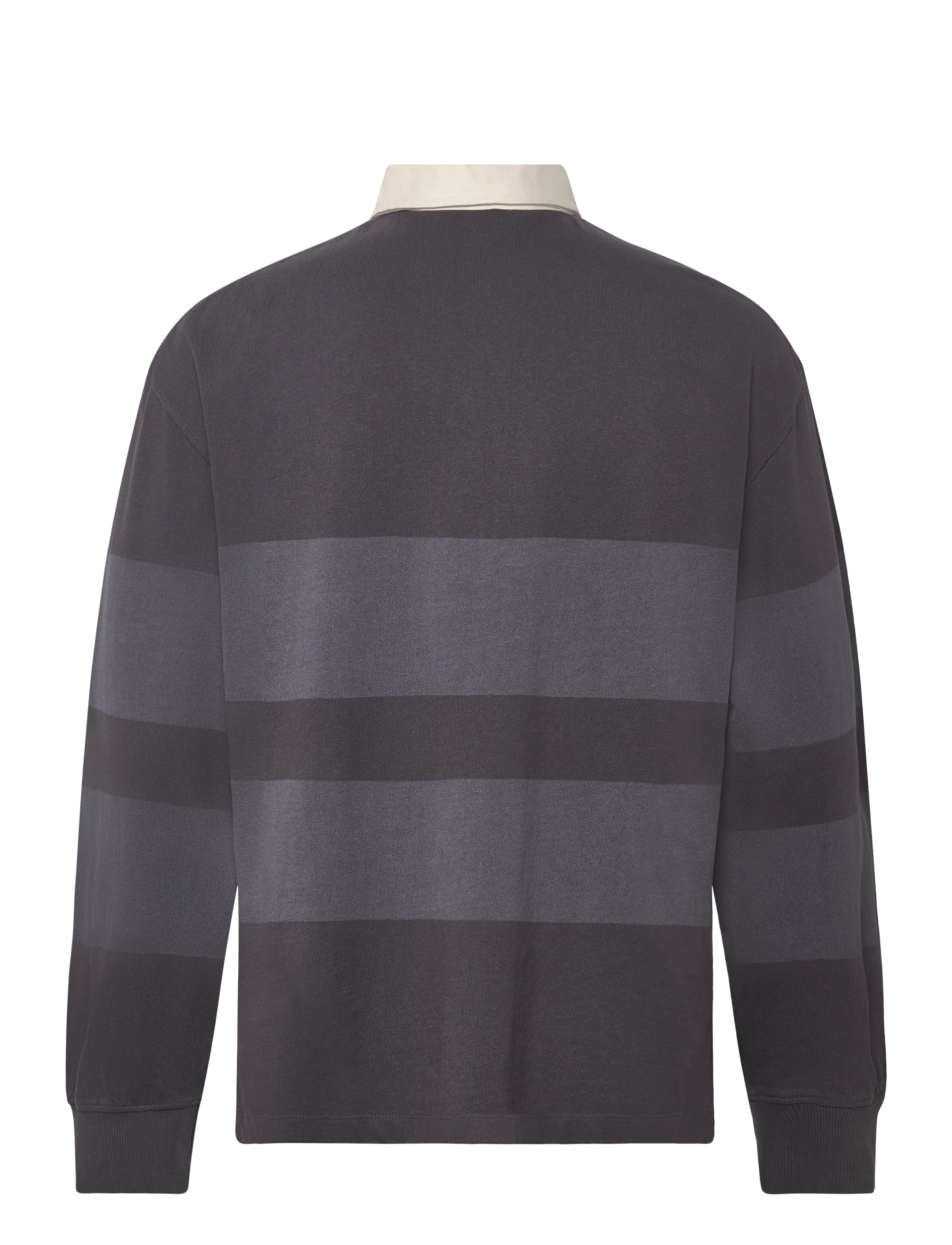 Ls Striped Rugby Polo Blackened Pearl 2