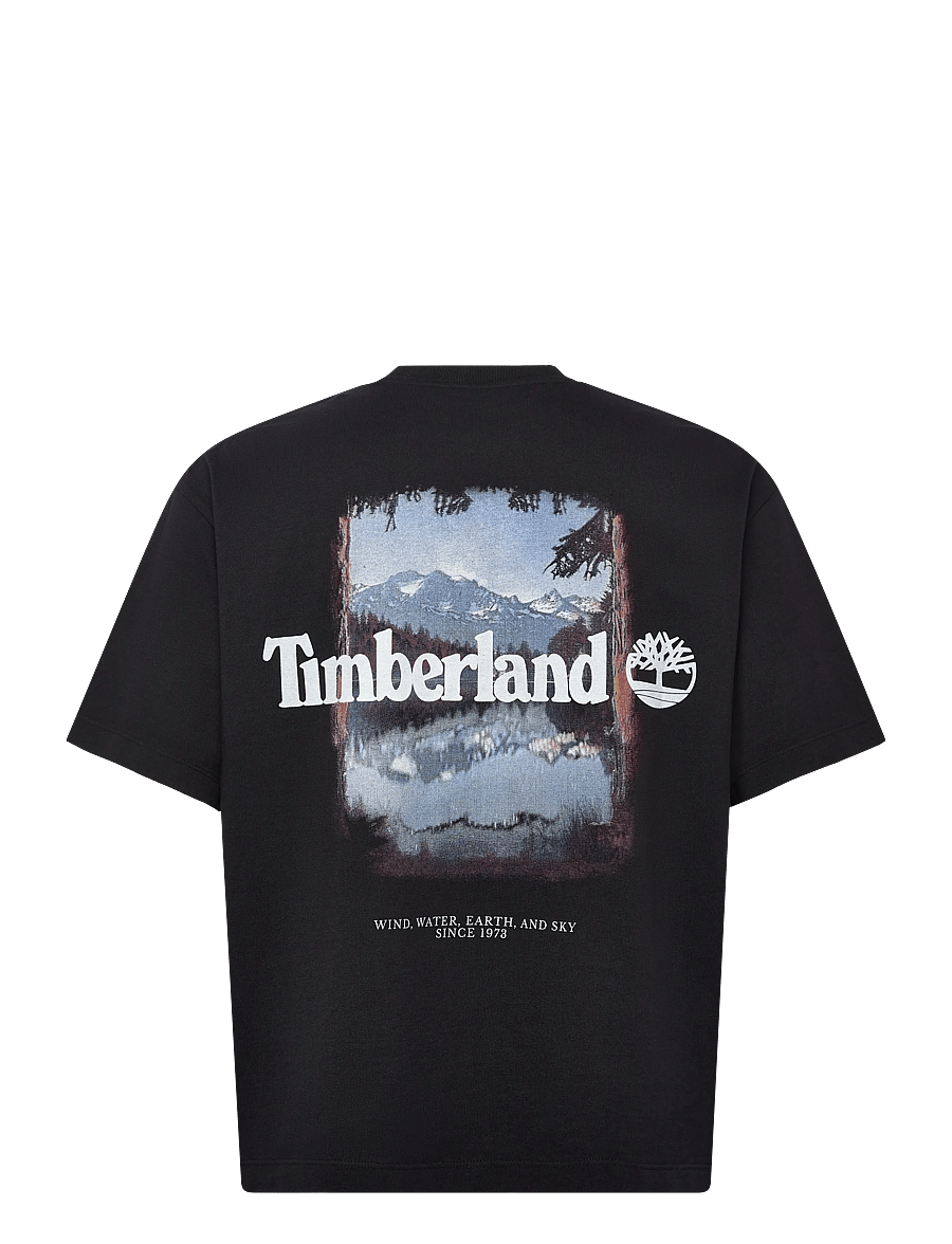 Timberland - Outdoor Photo Back Graphic Tee BLACK - kortærmede t-shirts - black - 2