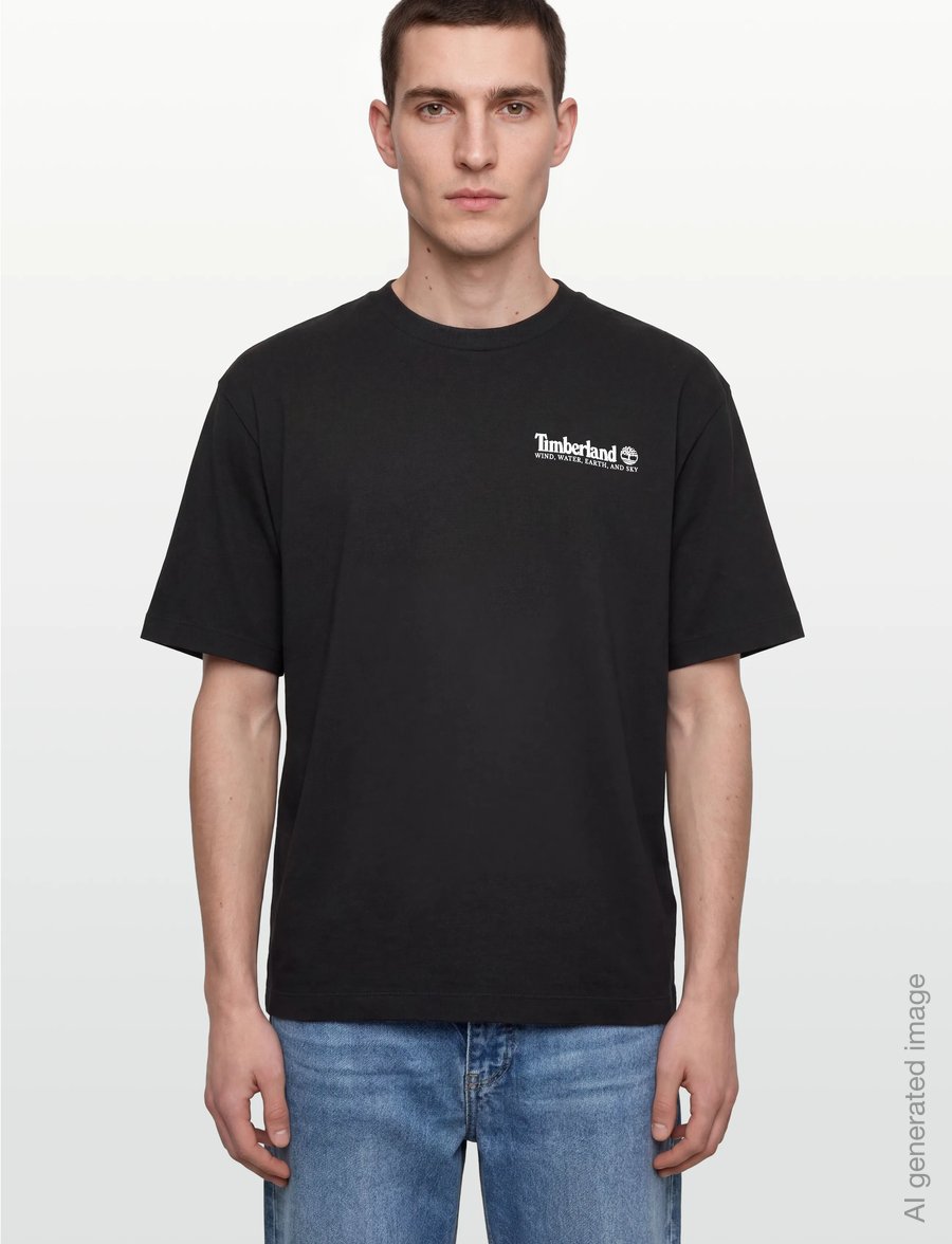 Timberland - Outdoor Photo Back Graphic Tee BLACK - kortærmede t-shirts - black - 3