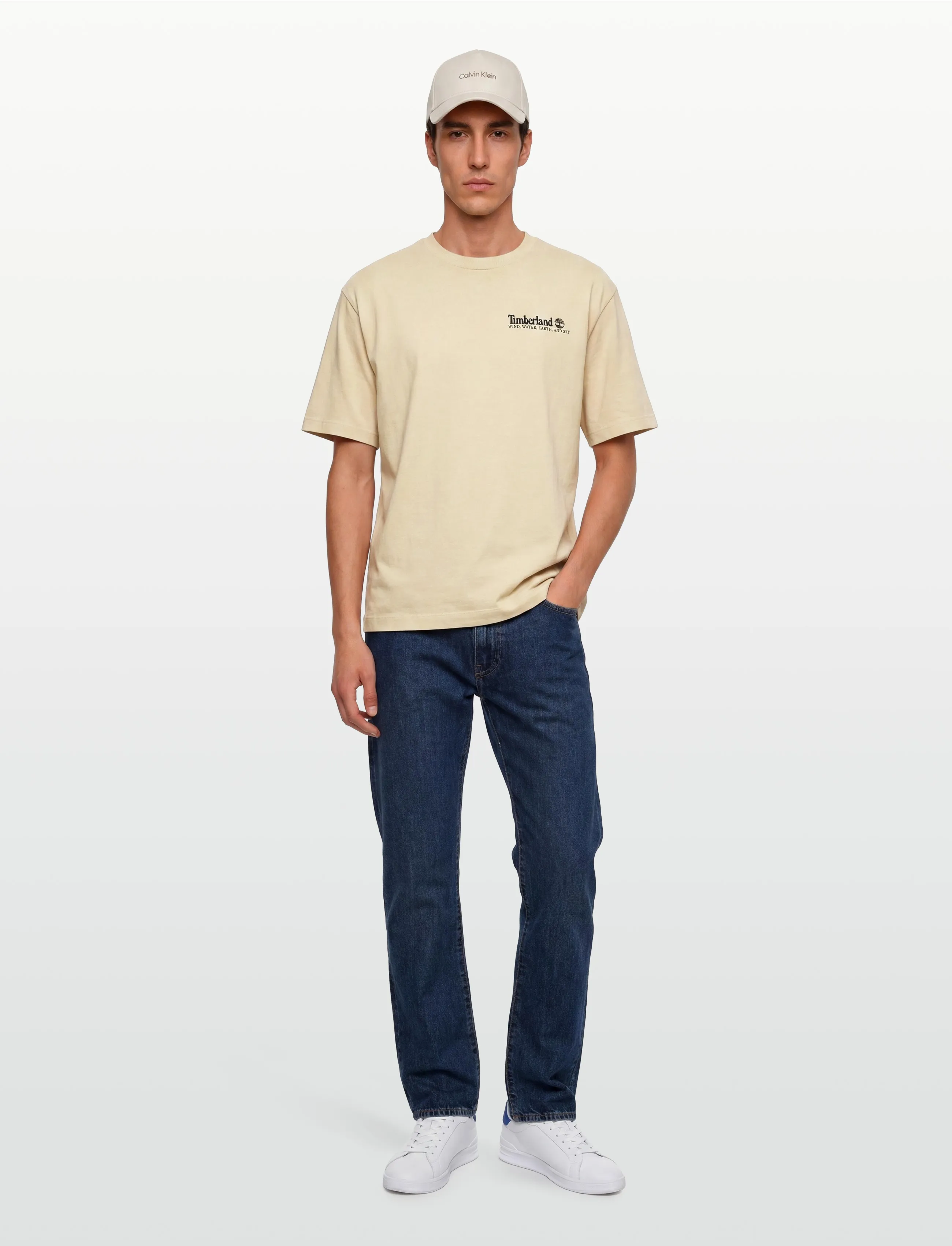 Timberland Outdoor Photo Back Graphic Tee Putty, L, Cream, T-Shirts > Kortærmede, Herre