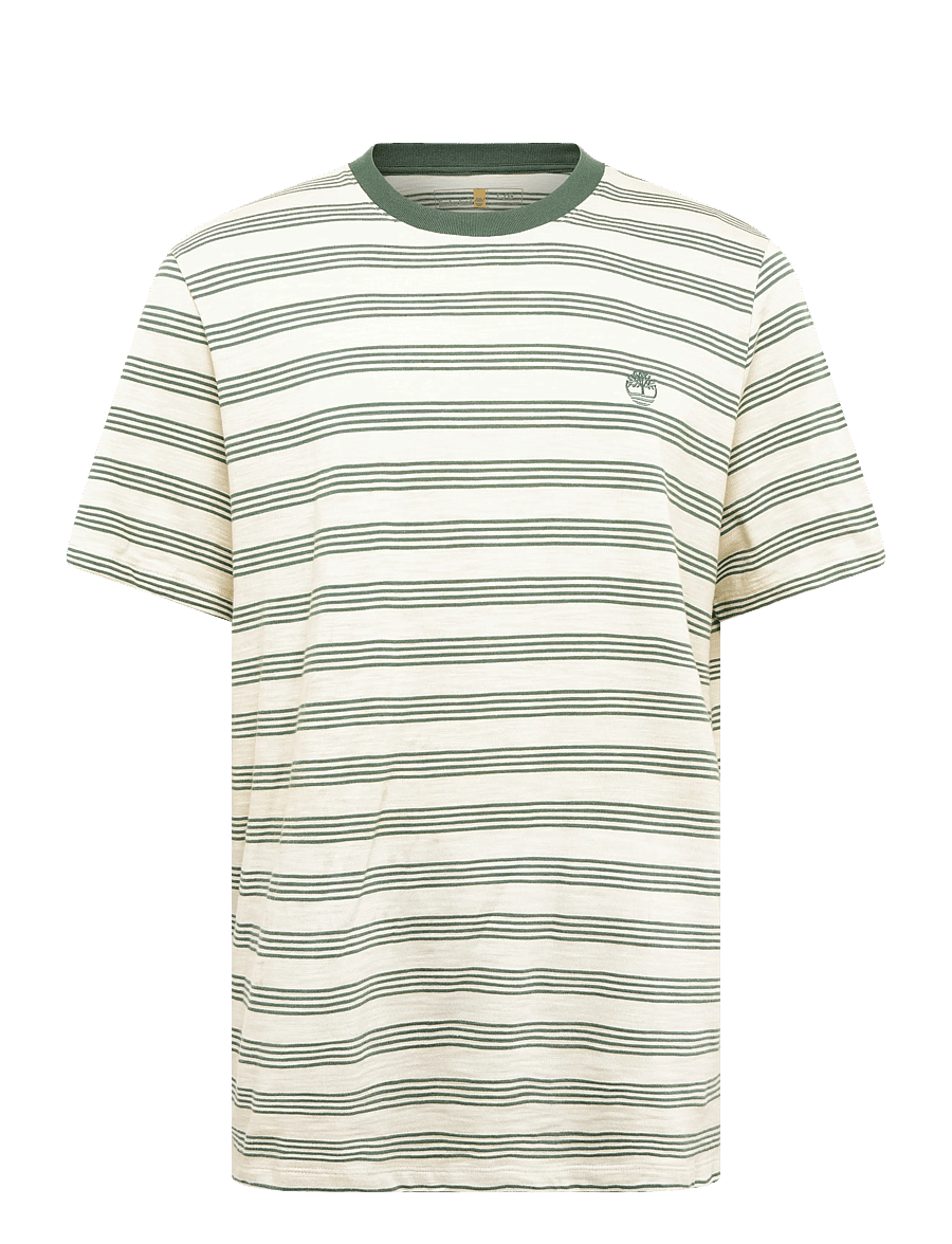 Timberland - 4 Rows Striped Short Sleeve Tee PUTTY-PINENEEDLE YD - lühikeste varrukatega t-särgid - misc - 0