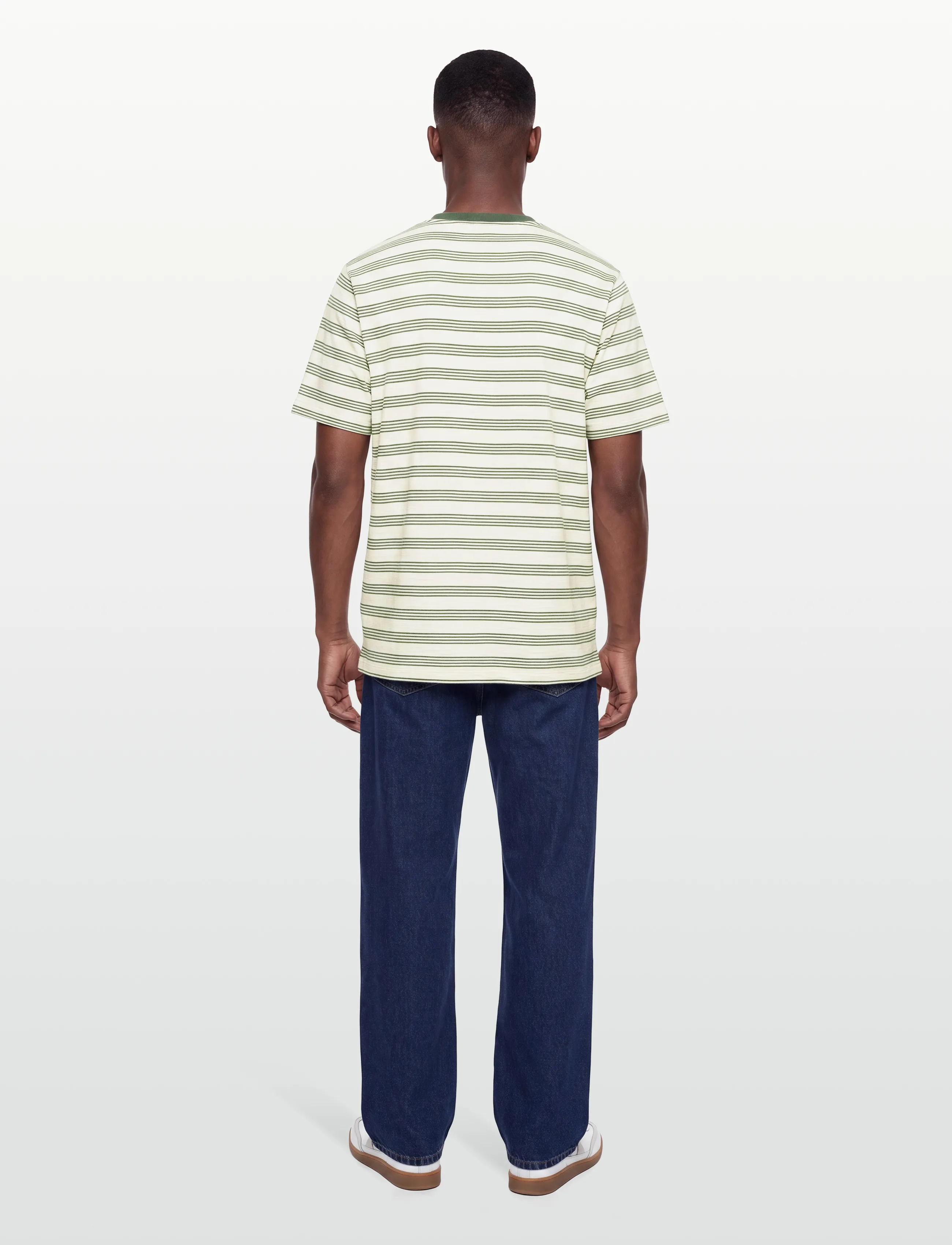 Timberland - 4 Rows Striped Short Sleeve Tee PUTTY-PINENEEDLE YD - short-sleeved t-shirts - misc - 4