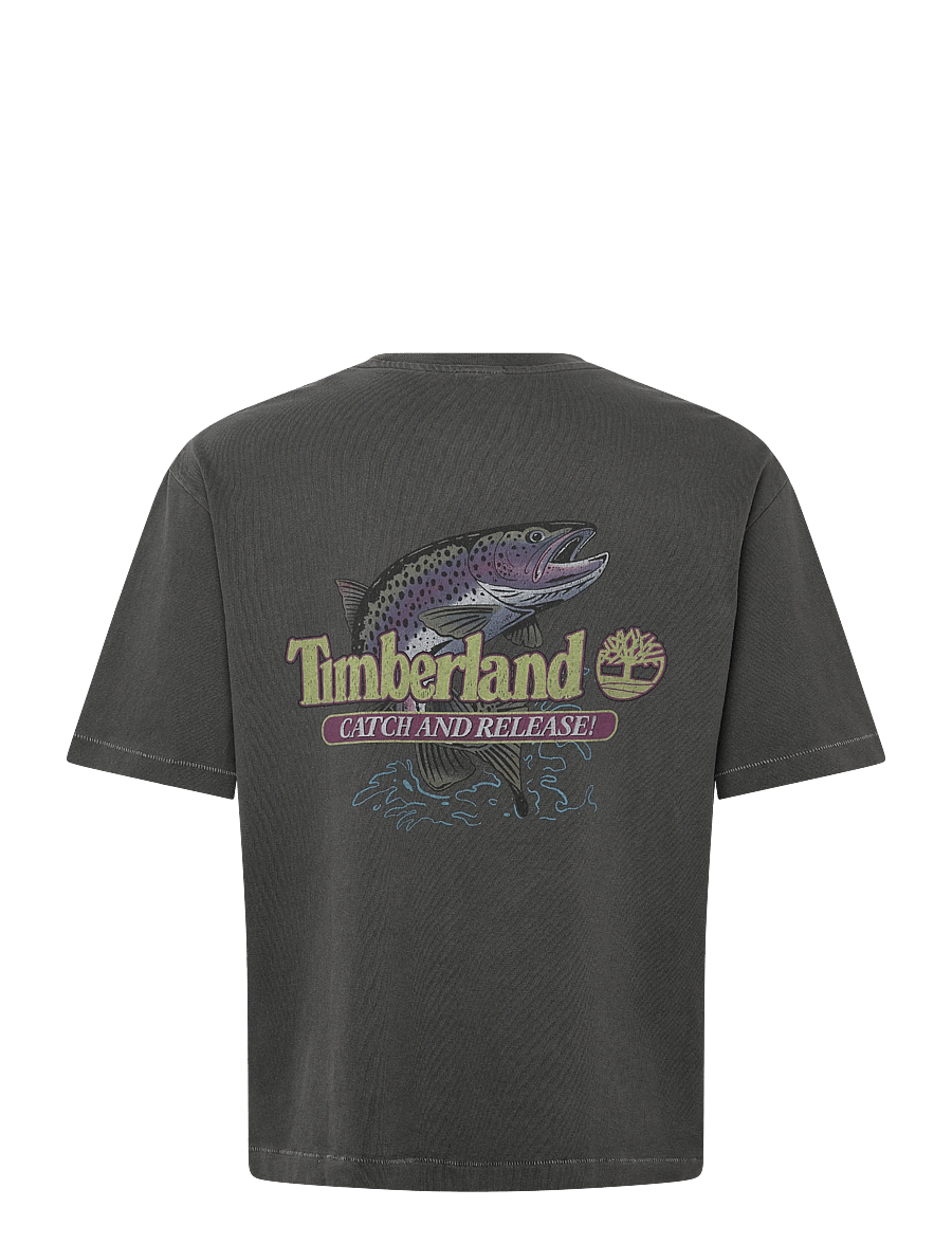 Timberland - Fly Fishing Graphic Tee BLACK - short-sleeved t-shirts - black - 2