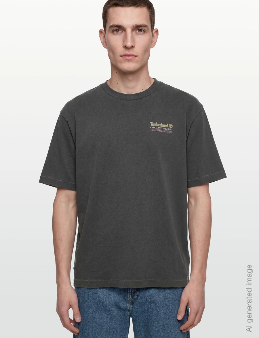 Timberland - Fly Fishing Graphic Tee BLACK - short-sleeved t-shirts - black - 3