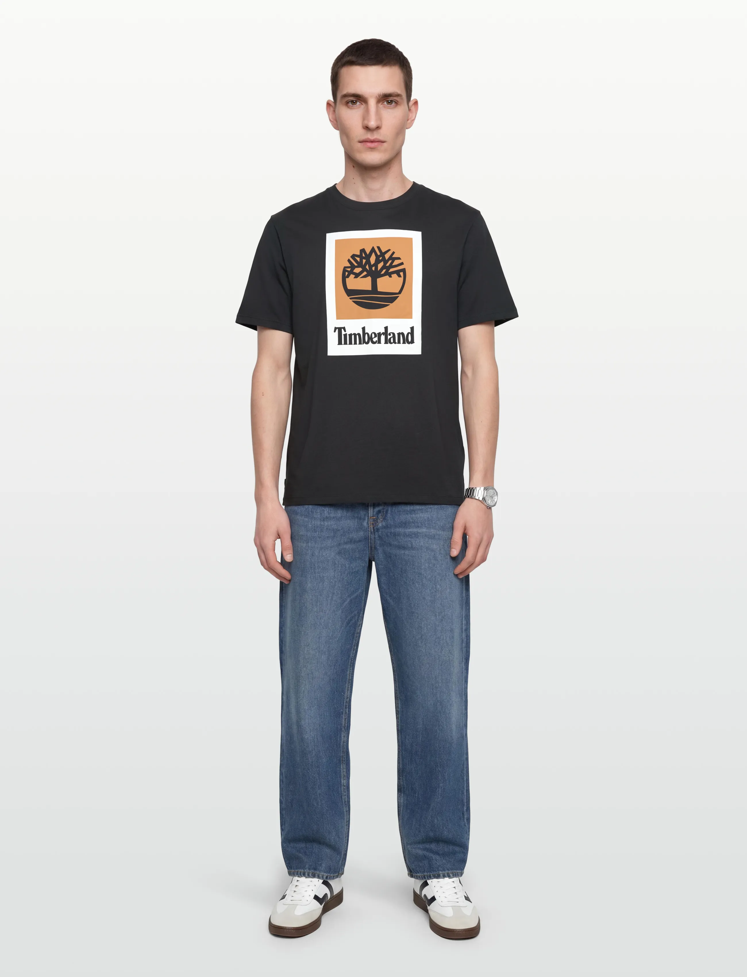 Timberland Colored Short Sleeve Tee, M, Black, Overdele > T-Shirts, Herre