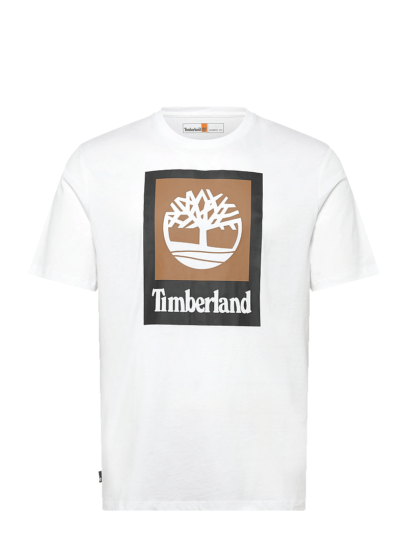 Timberland - STACK LOGO Colored Short Sleeve Tee WHITE - kortærmede t-shirts - white - 0