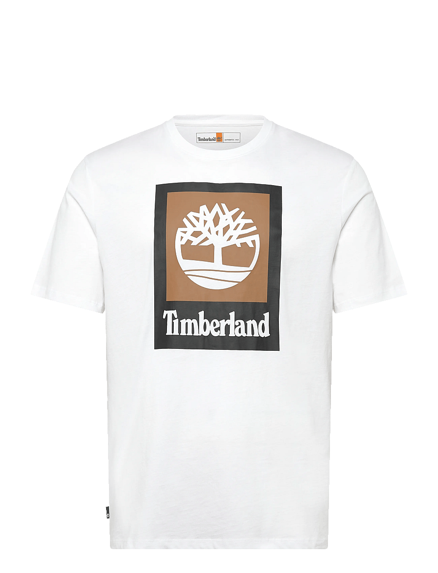 Timberland - STACK LOGO Colored Short Sleeve Tee WHITE - kurzärmelige t-shirts - white - 1