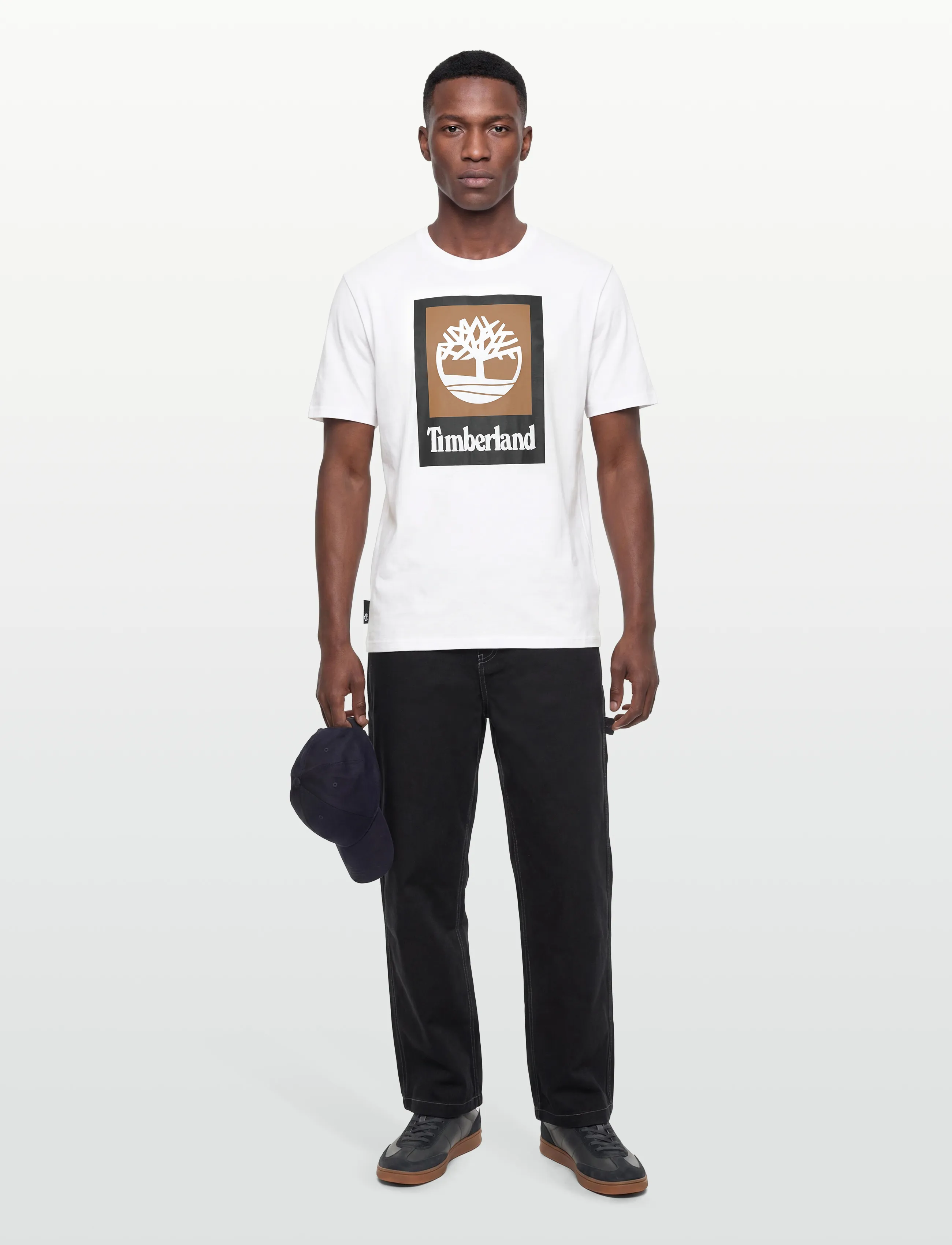 Timberland Stack Logo Colored Short Sleeve Tee White, S, White, T-Shirts > Kortærmede, Herre