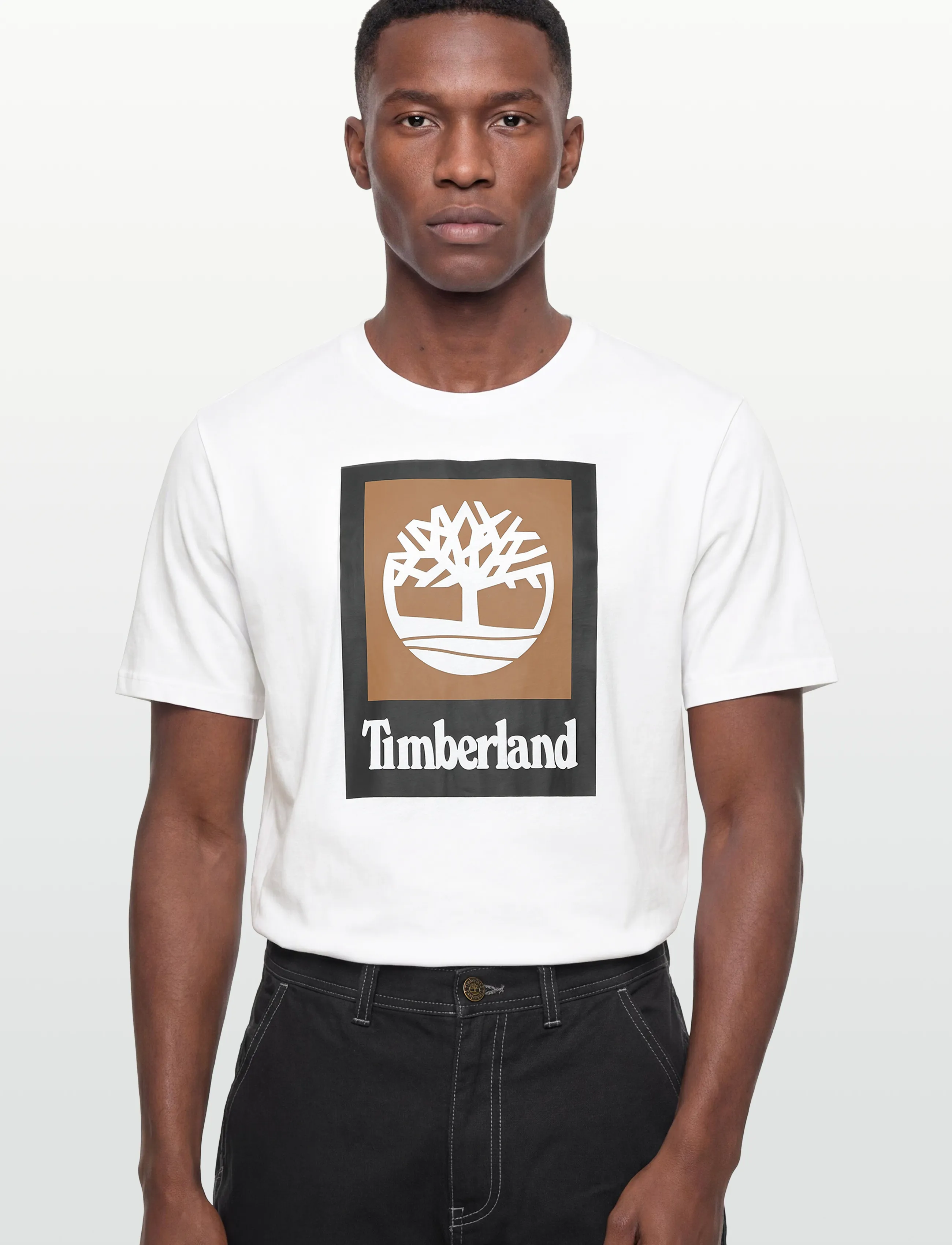 Timberland - STACK LOGO Colored Short Sleeve Tee WHITE - alhaisimmat hinnat - white - 3