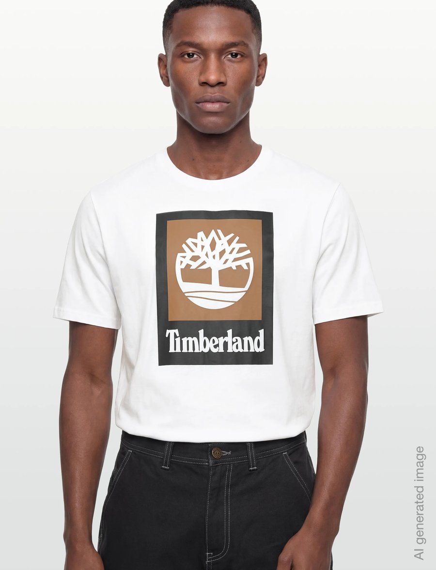 Timberland - STACK LOGO Colored Short Sleeve Tee WHITE - kurzärmelige t-shirts - white - 3