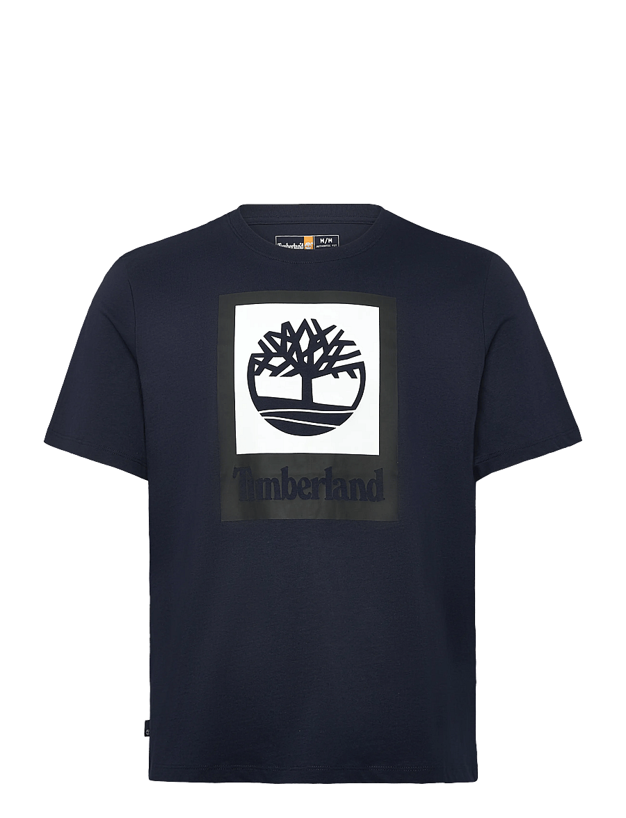 Timberland - STACK LOGO Colored Short Sleeve Tee DARK SAPPHIRE - kortärmade t-shirts - navy - 1
