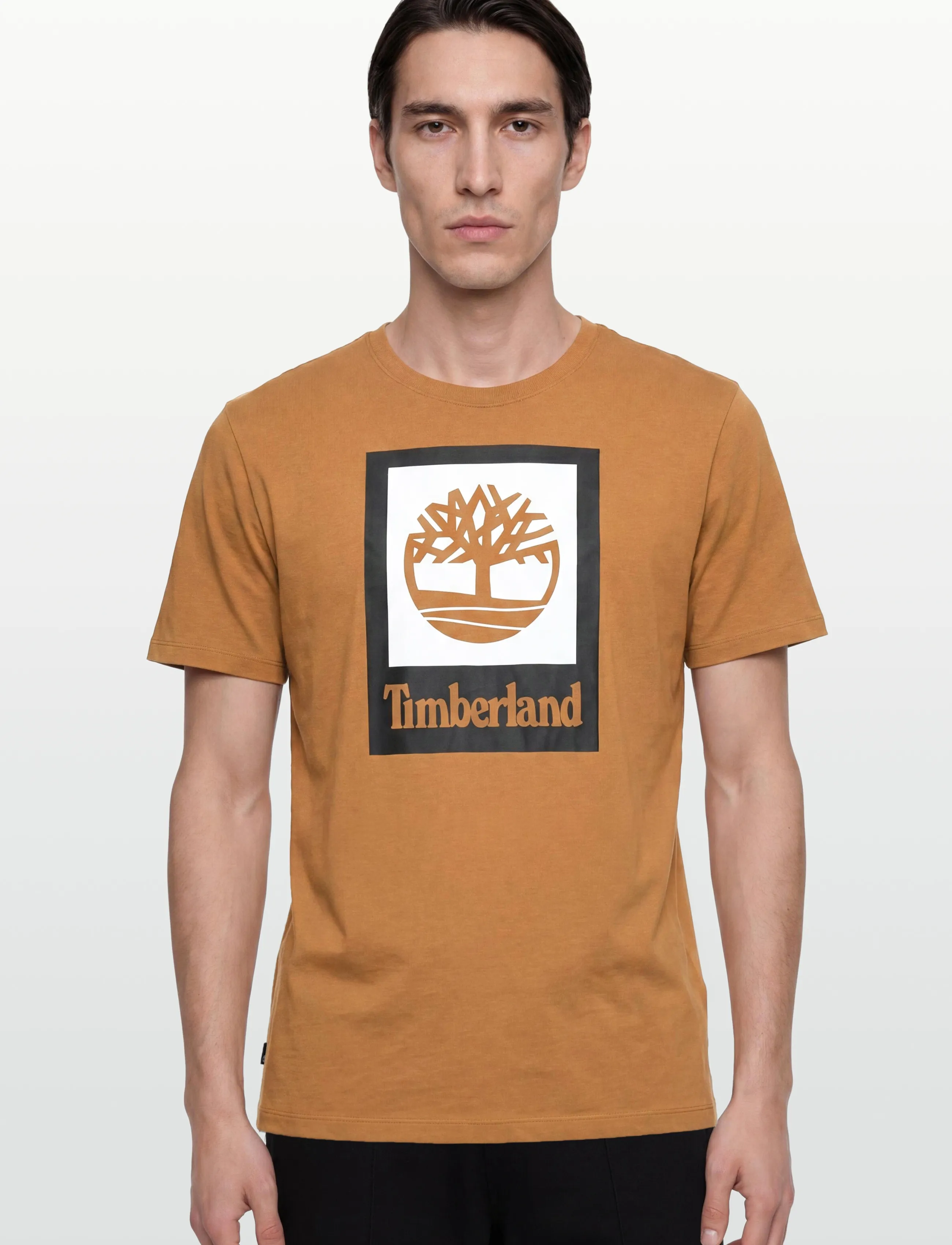 Timberland - STACK LOGO Colored Short Sleeve Tee WHEAT BOOT - alhaisimmat hinnat - medium brown - 3