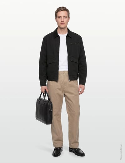 Strafford Washed Canvas Jacket Black - Vindjakker
