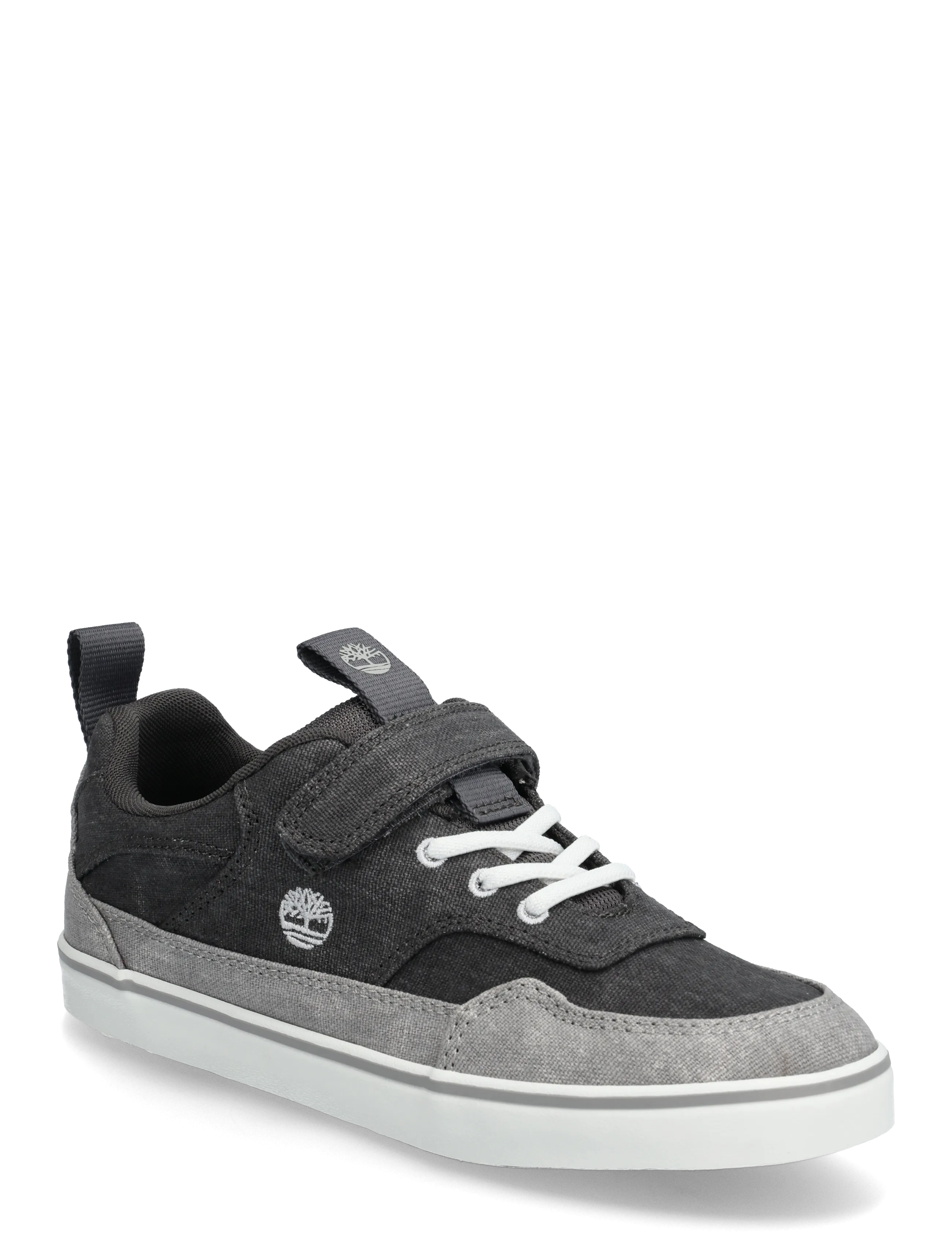 Timberland Stone Jump Low Hook & Loop Sneaker Dark Grey Canvas, 38, Sneakers, Grau - Low-top Kinder