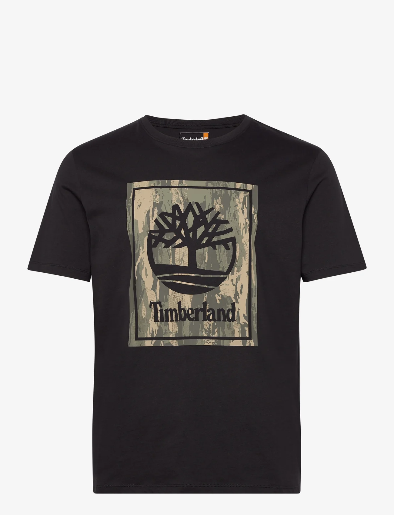 Timberland - STACK LOGO Camo Short Sleeve Tee BLACK - die niedrigsten preise - black - 0