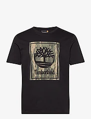 Timberland - STACK LOGO Camo Short Sleeve Tee BLACK - laveste priser - black - 0