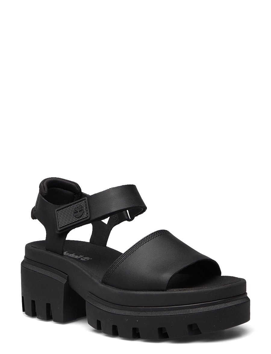 Timberland - Everleigh BACKSTRAP SANDAL BLACK - basutės ant platformos - black - 0
