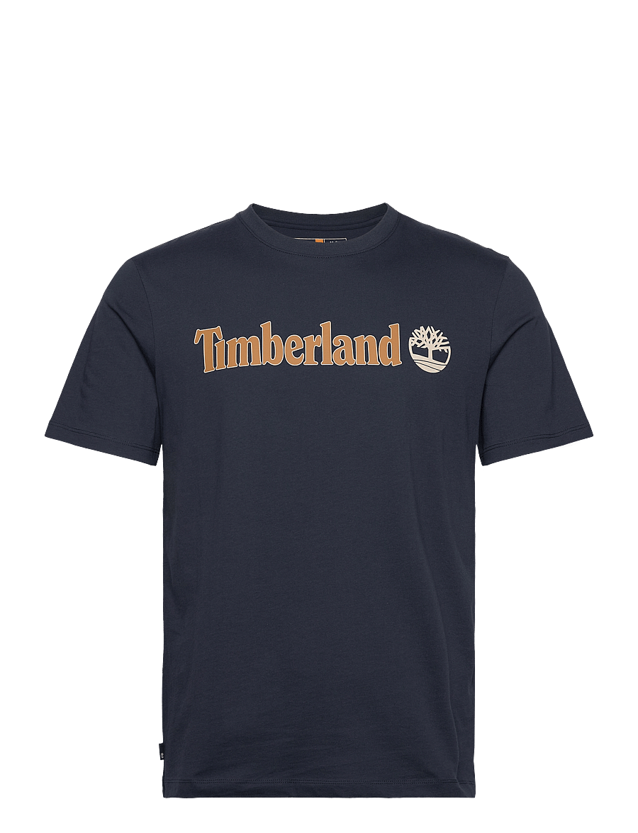 Timberland - Linear Logo Short Sleeve Tee - lyhythihaiset - navy - 0