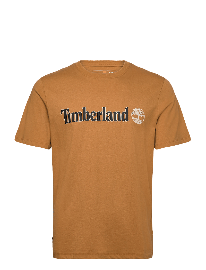 Timberland - KENNEBEC RIVER Linear Logo Short Sleeve Tee WHEAT BOOT - kortärmade t-shirts - medium brown - 0