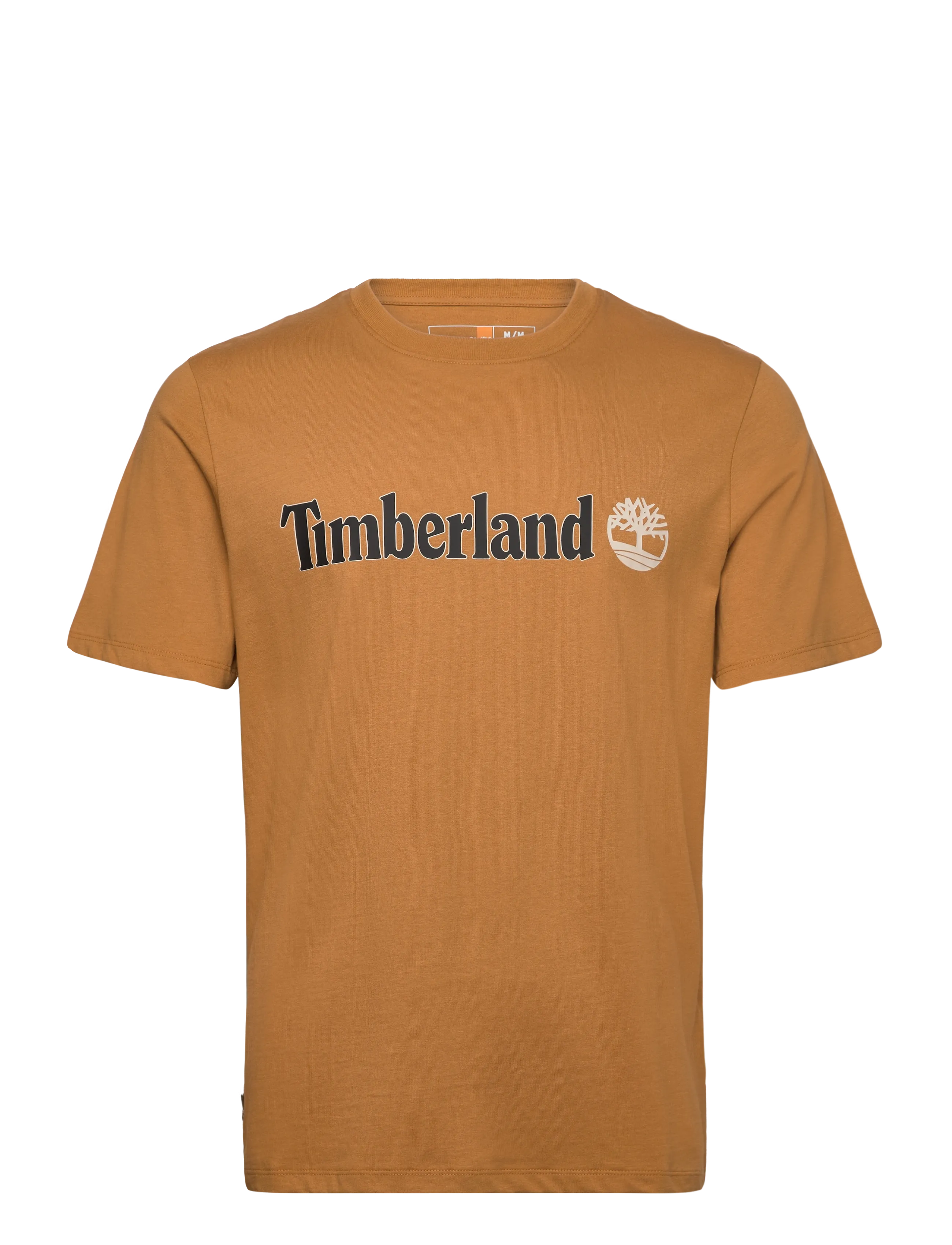 Timberland Linear Logo Short Sleeve Tee - Drabužiai - MEDIUM BROWN / brown