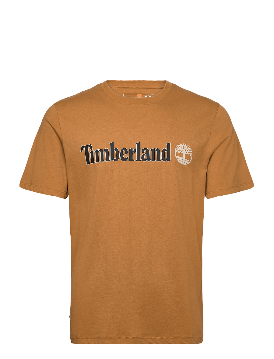 Timberland - Linear Logo Short Sleeve Tee - kurzärmelig - medium brown - 1