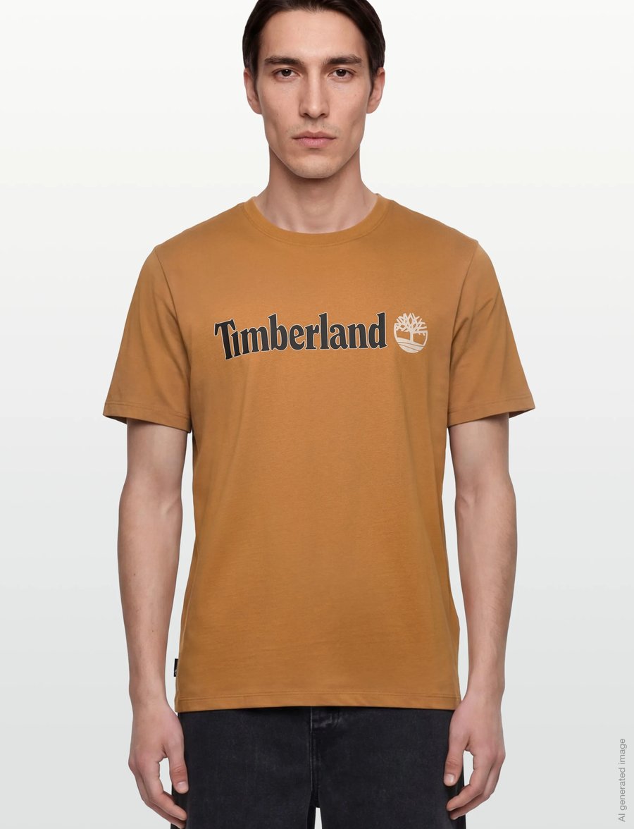Timberland - Linear Logo Short Sleeve Tee - kurzärmelig - medium brown - 3