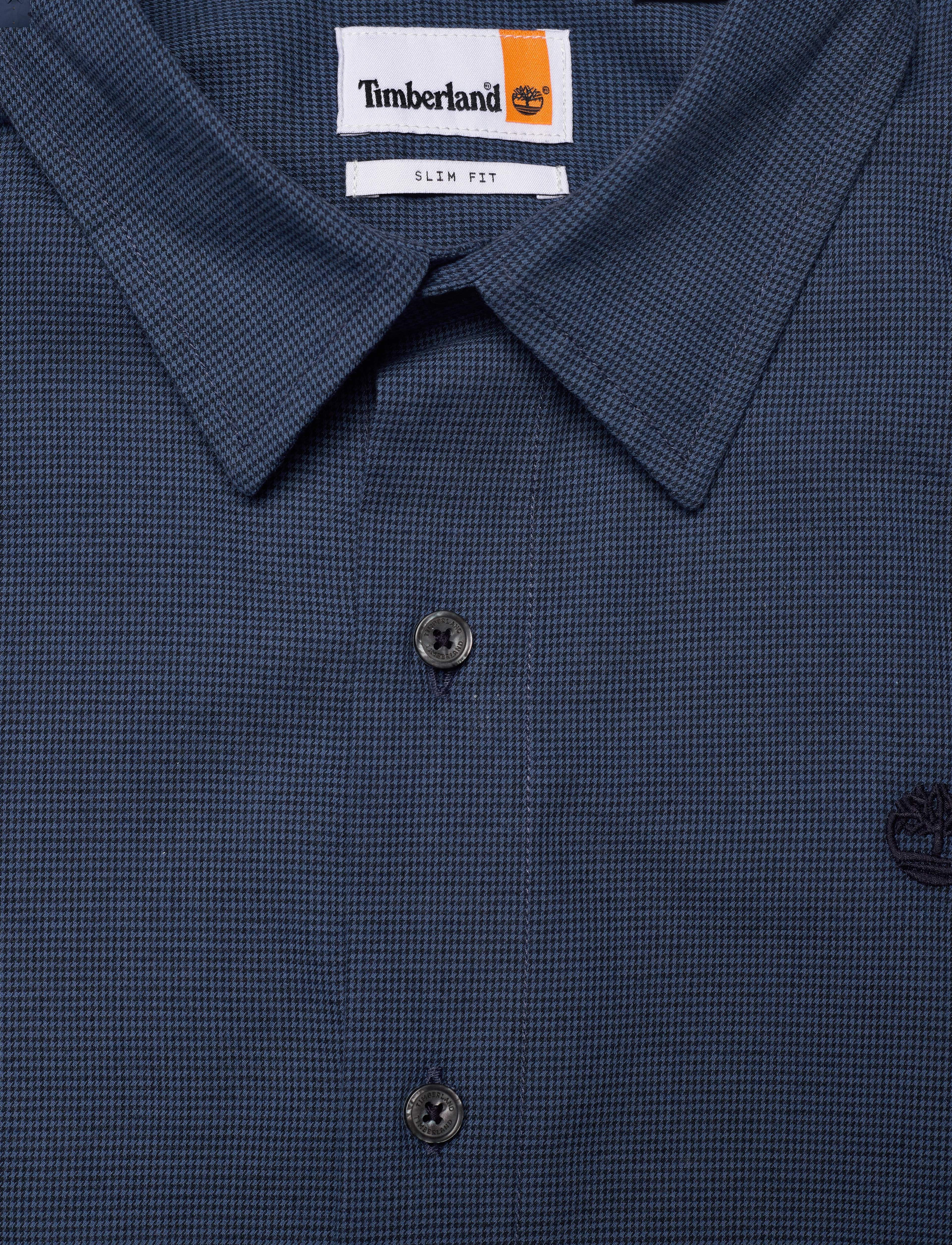 Timberland - LS Subtle Check Lightweight Flannel Shirt - Slim Fit - dark sapphire yd - 3