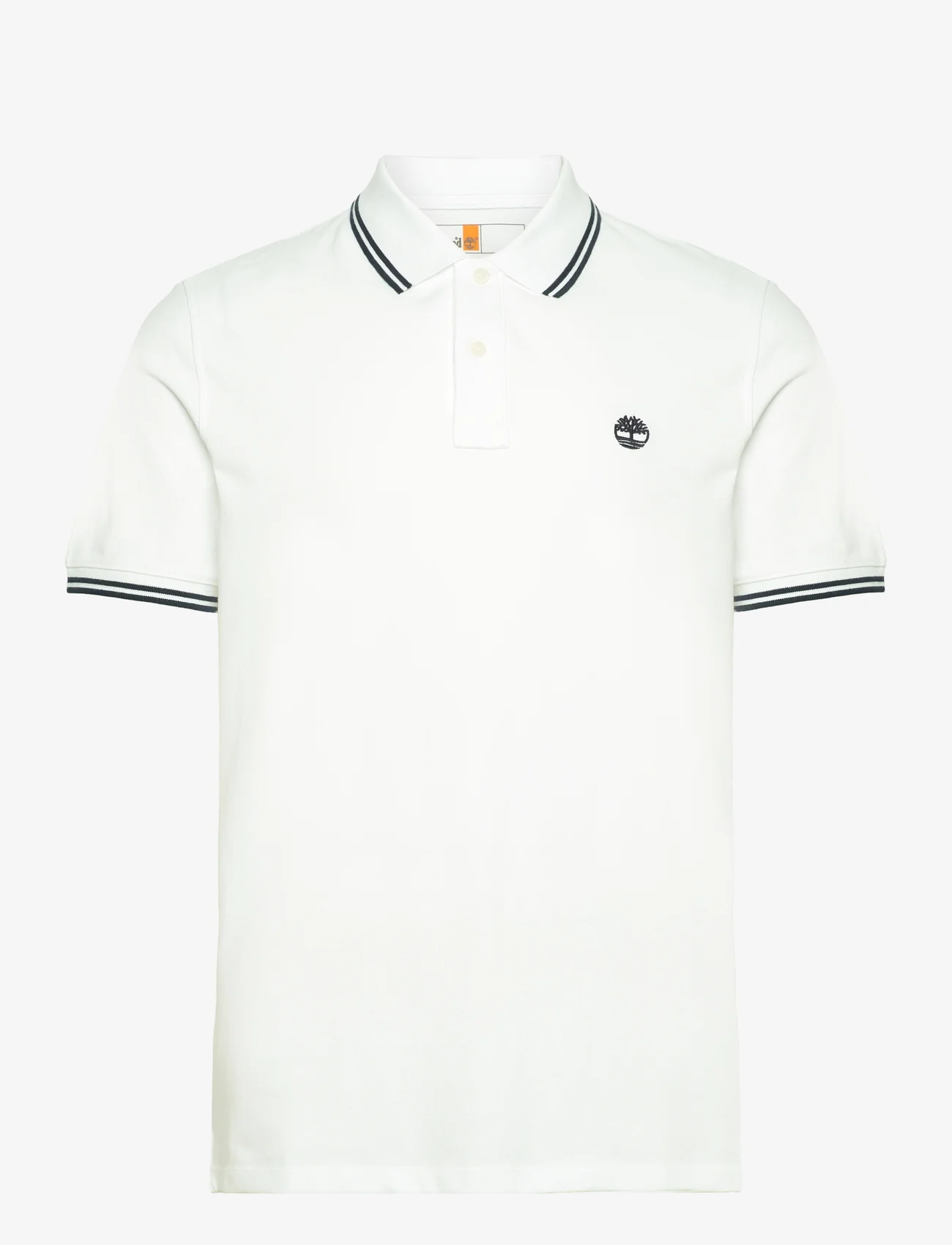 Timberland - MILLERS RIVER Tipped Pique Short Sleeve Polo WHITE - kortærmede poloer - white - 0