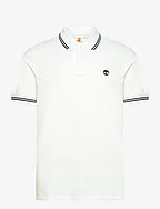 MILLERS RIVER Tipped Pique Short Sleeve Polo WHITE - WHITE