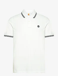 MILLERS RIVER Tipped Pique Short Sleeve Polo WHITE, Timberland