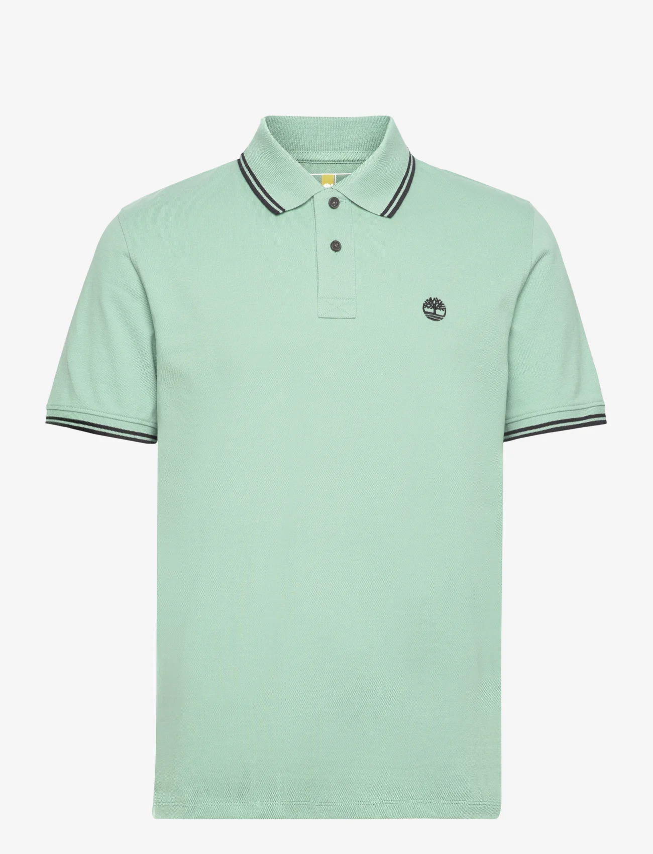 Timberland - MILLERS RIVER Tipped Pique Short Sleeve Polo GRANITE GREEN - short-sleeved polos - granite green - 0