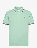 MILLERS RIVER Tipped Pique Short Sleeve Polo GRANITE GREEN - GRANITE GREEN