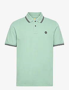 MILLERS RIVER Tipped Pique Short Sleeve Polo GRANITE GREEN, Timberland