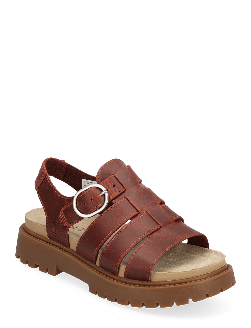 Timberland - Clairemont Way FISHERMAN SANDAL DARK RED FULL GRAIN - platta sandaler - dark red - 0
