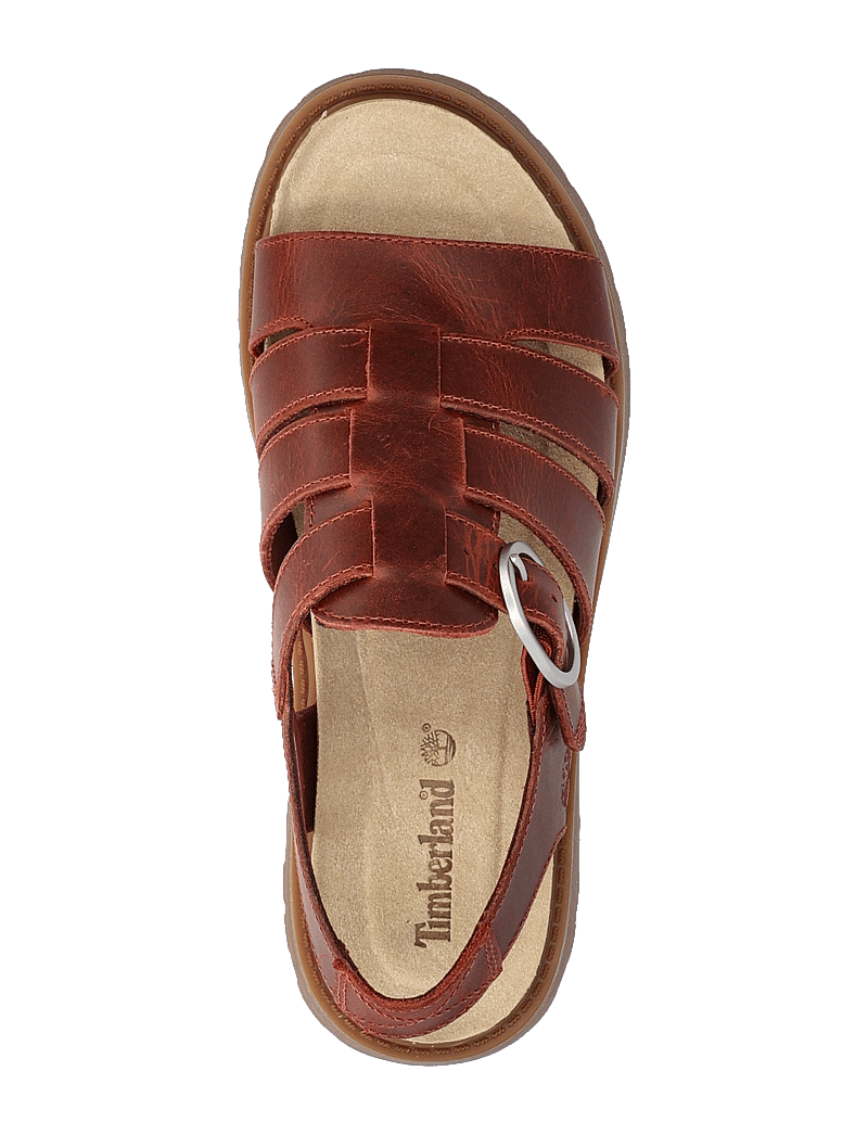 Timberland - Clairemont Way FISHERMAN SANDAL DARK RED FULL GRAIN - platta sandaler - dark red - 3