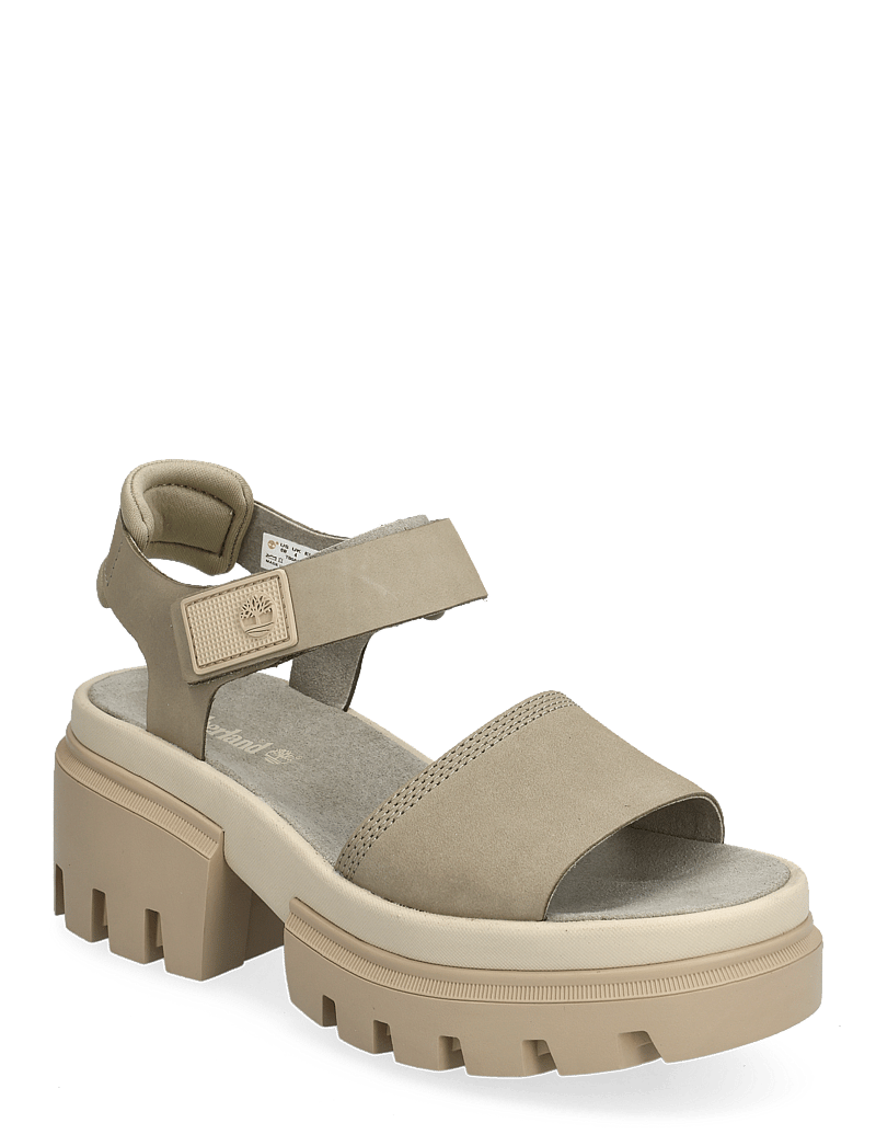 Timberland - Everleigh BACKSTRAP SANDAL LIGHT TAUPE NUBUCK - plateau-sandalen - light taupe nubuck - 0