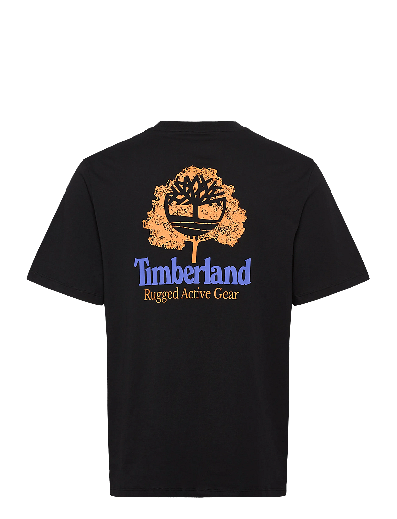 Timberland - Rugged Active Gear Back Graphic Tee - kortärmade t-shirts - black-dk wb - 1