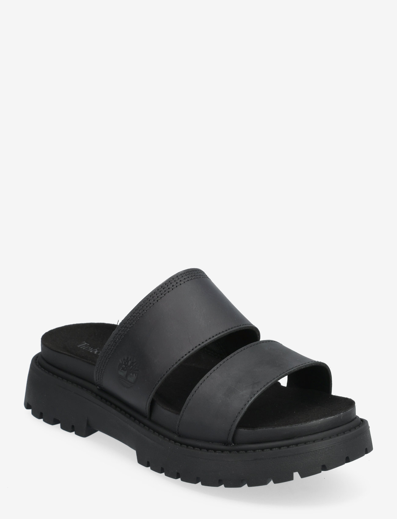 Timberland - Clairemont Way SLIDE SANDAL BLACK FULL GRAIN - platta sandaler - black full grain - 0